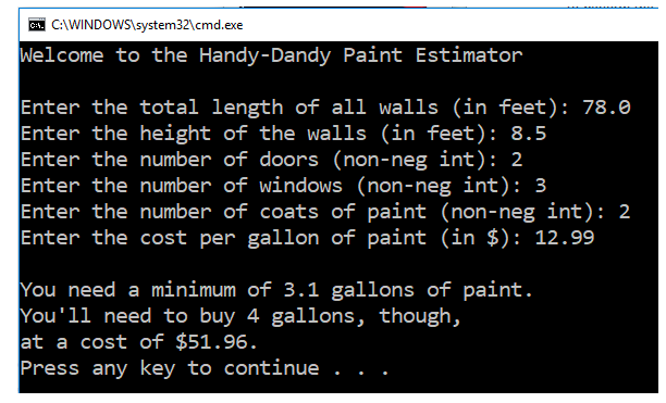 in your program needs a comment describing its purpose. Remember to create