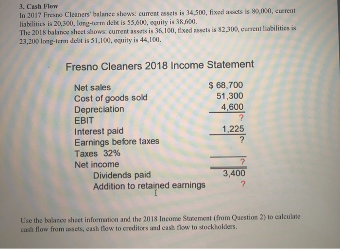 the income statement below: Fresno Cleaners 2018 Income Statement Net sales Cost