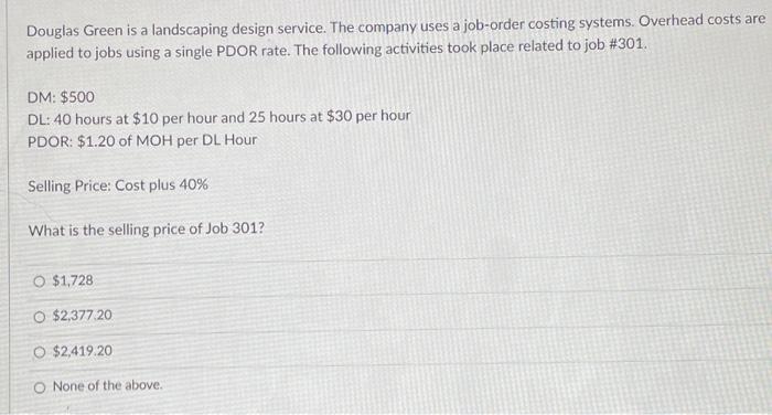  #10 #11 Douglas Green is a landscaping design service. The company