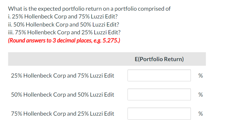 3 -8% 20% 4 4 5% 8% What is the average return