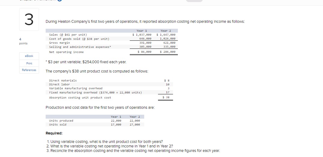 1. Using variable costing, what is the unit product cost for