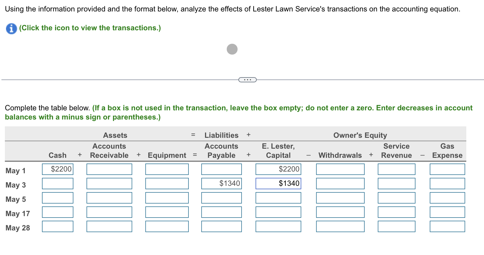  Using the information provided and the format below, analyze the effects