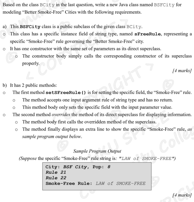  Based on the class BCity in the last question, write a