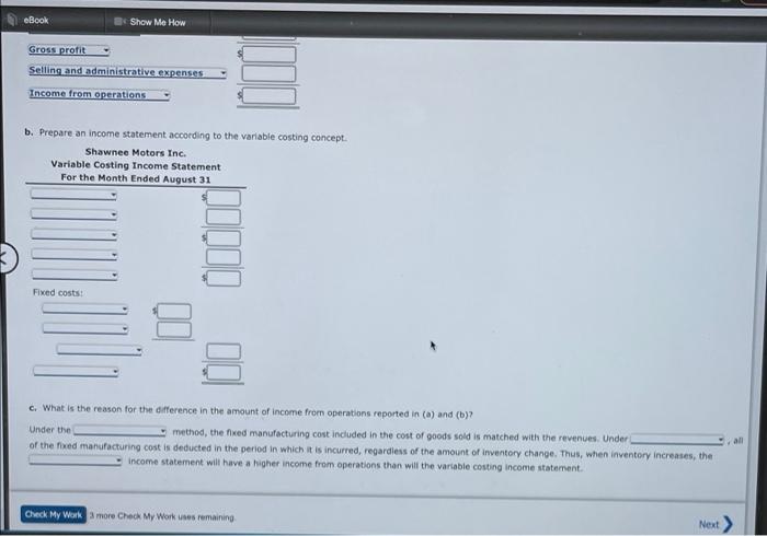 Shawnice Motors Inc. assembles and sells MP3 players. The company began operations