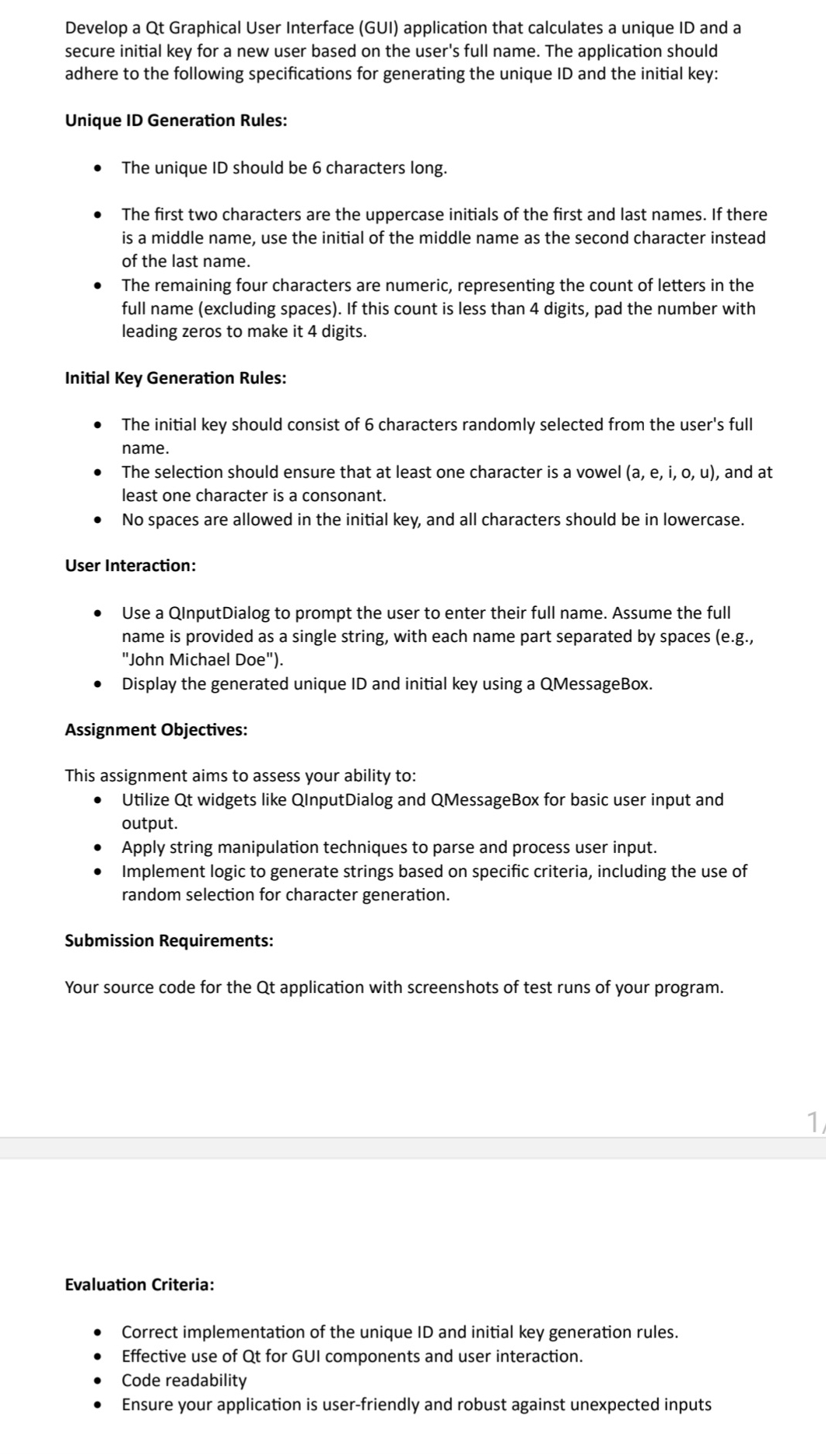  Develop a Qt Graphical User Interface (GUI) application that calculates a