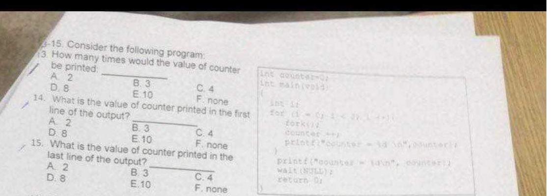  3-15. Consider the following program: 3 How many times would the