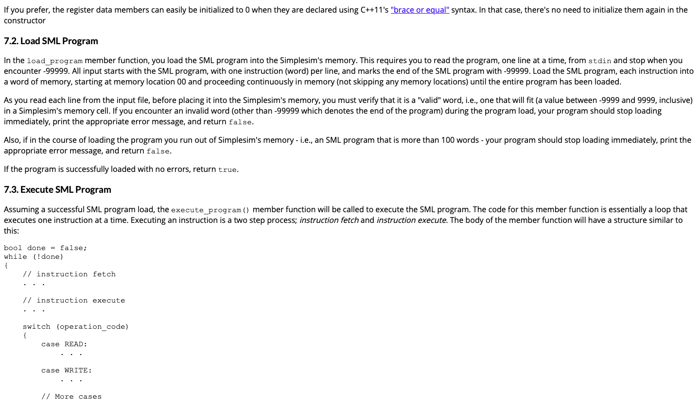 one that is capable of executing machine language programs. 1. Initial Setup