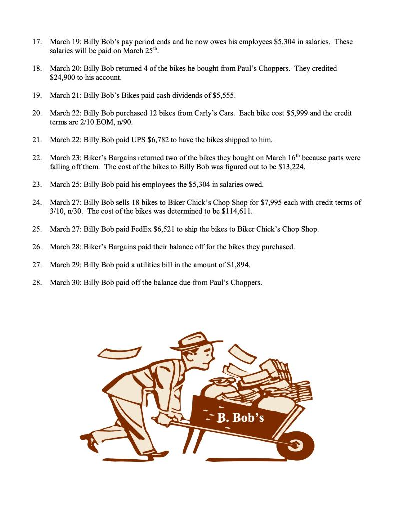 them in color!!! Billy Bob's Bikes Corporation Chart of Accounts Ledger #