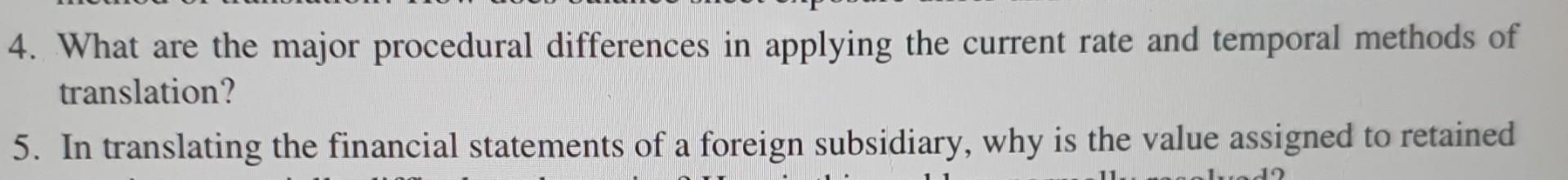 Only question 4 4. What are the major procedural differences in