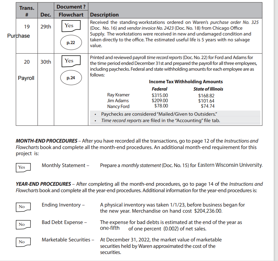 roles of Ray Kramer, Nancy Ford, and Jim Adams. Flowchart page references