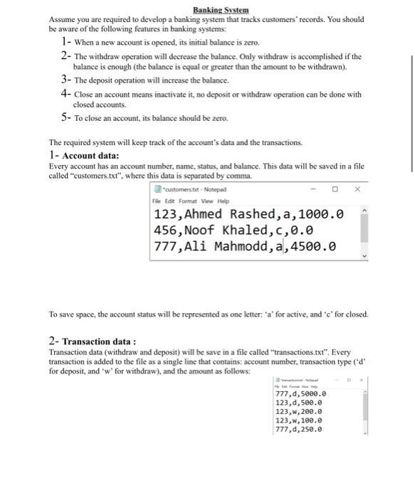 6- Transactions 7- Top five accounts 8- Exit Your choice:[ This menu