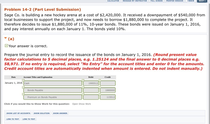 please answer part C CALCULATOR MESSAGE MY INSTRUCTOR FULL SCREEN PRINTER VERSION