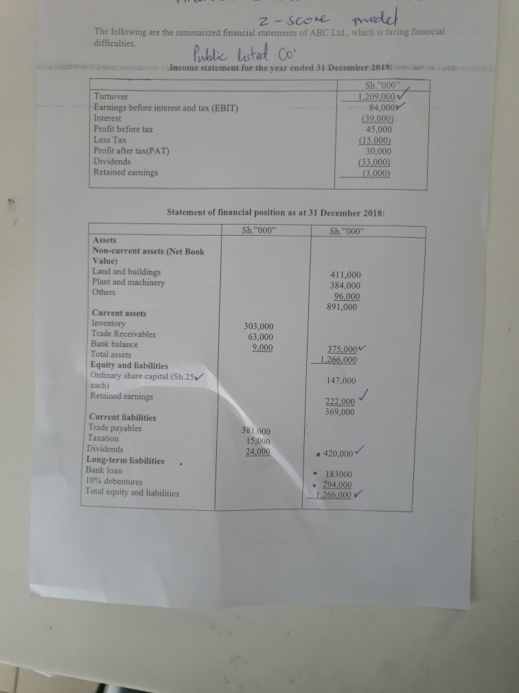 using z-score model to predict corporate failure measures for a public