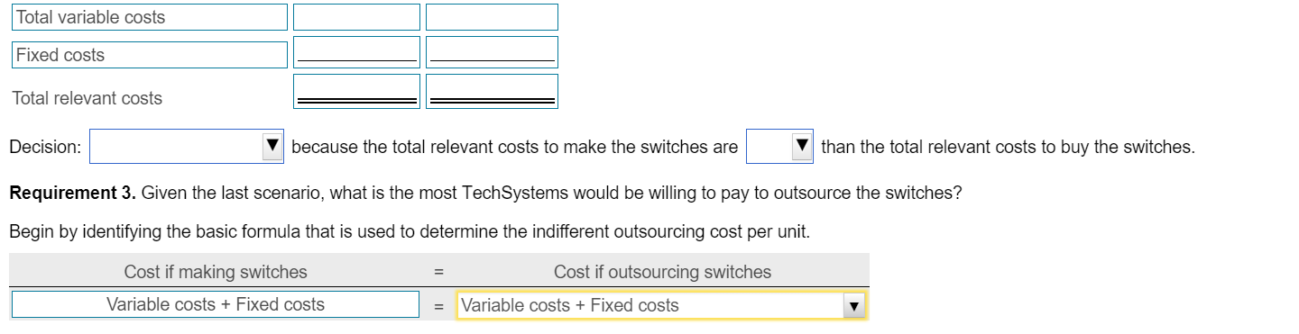 final product. TechSystems incurred the following manufacturing costs when it produced 70,000