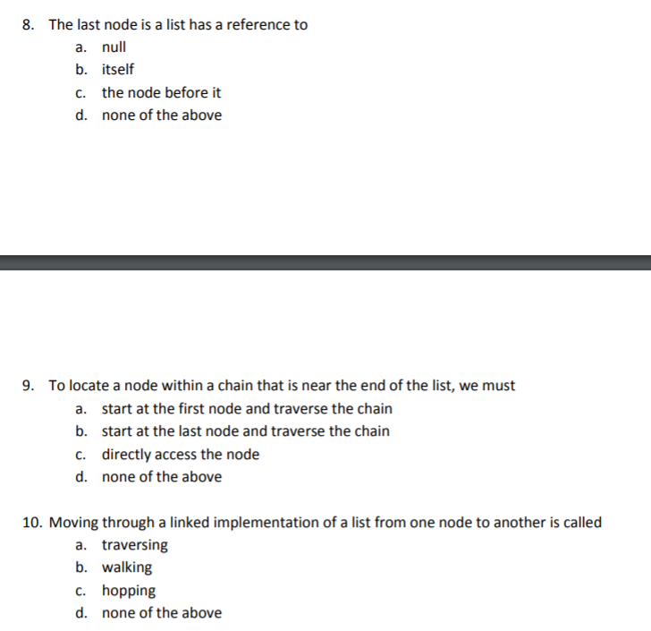 8. The last node is a list has a reference to