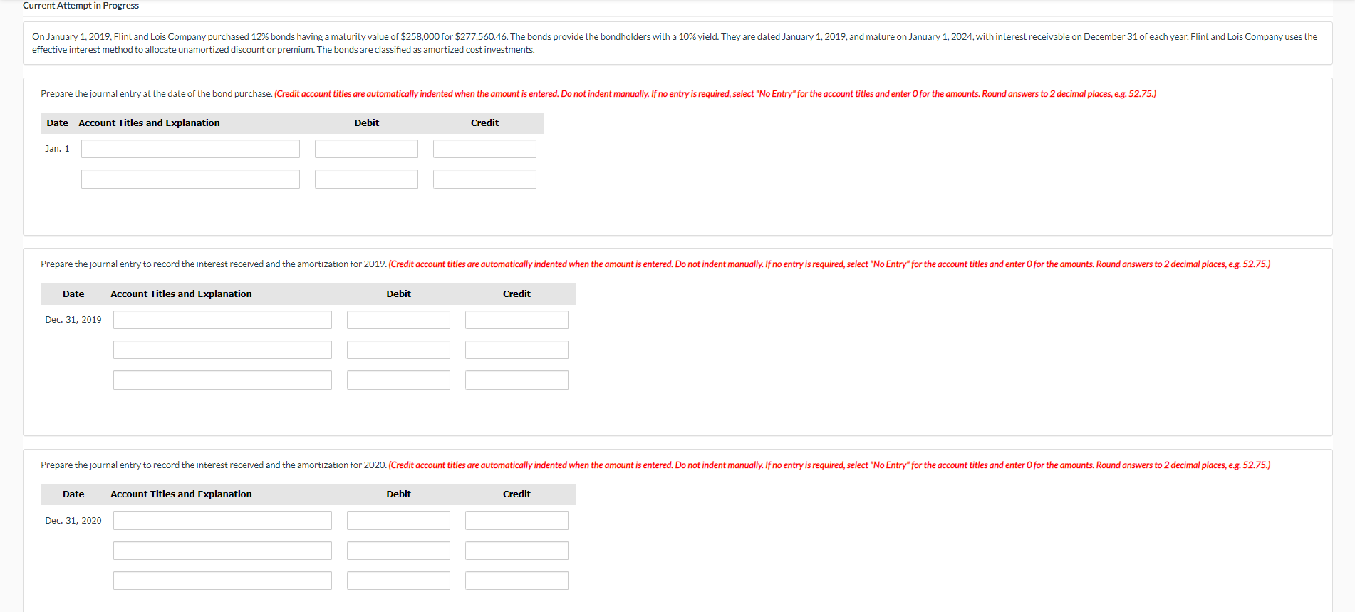  Current Attempt in Progress On January 1, 2019, Flint and Lois