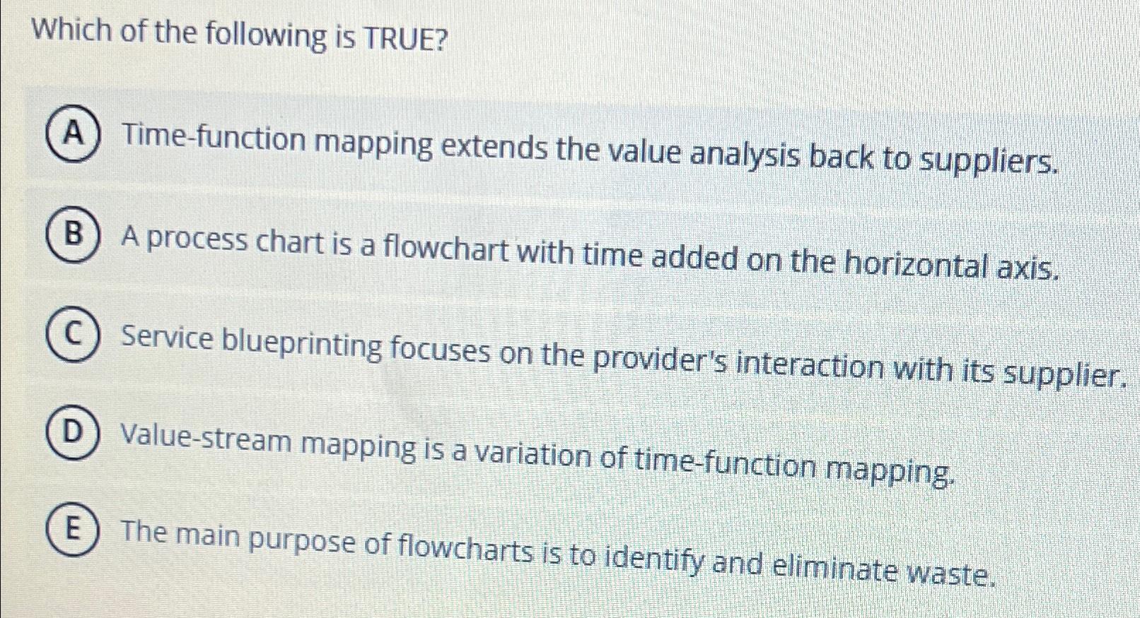  Which of the following is TRUE? Time-function mapping extends the value