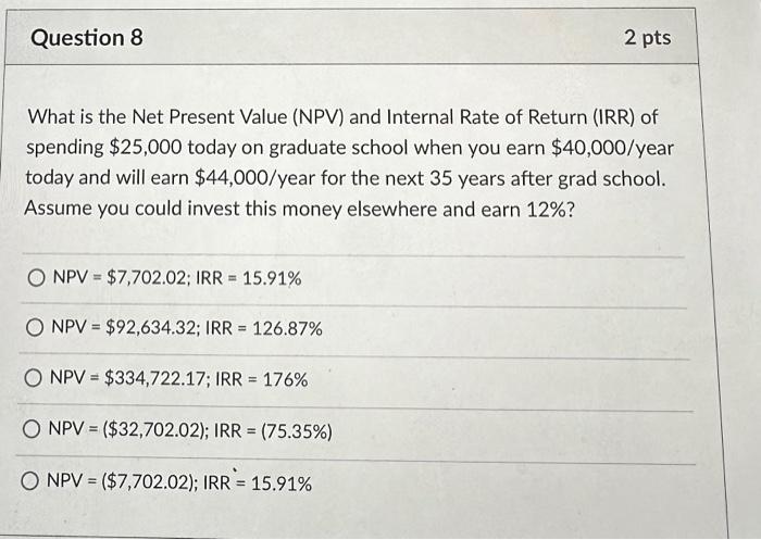  What is the Net Present Value (NPV) and Internal Rate of