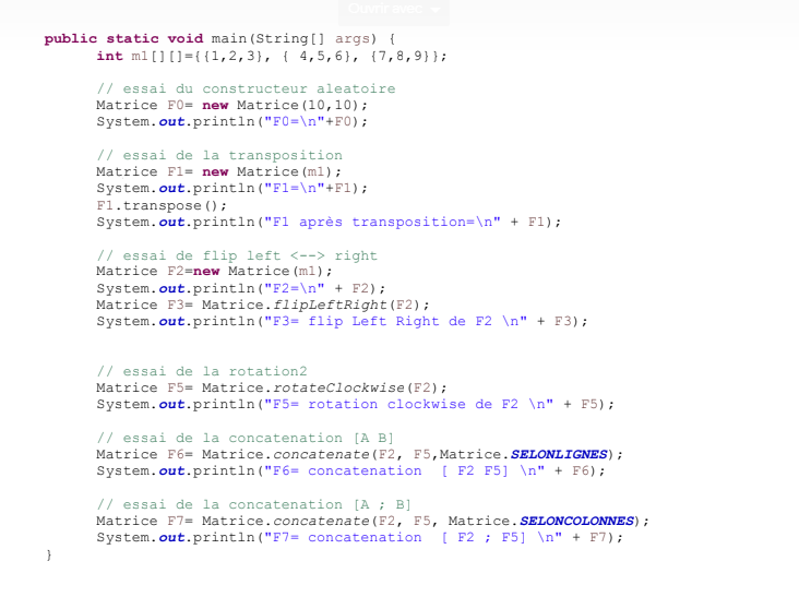 integer-valued square matrices. The class contains (see UML Figure 1): Private data: