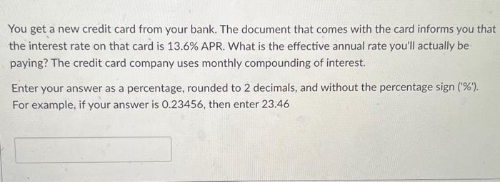 please note the message regarding rounding :) You get a new credit