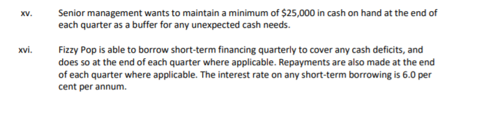 inventory. Fizzy Pop uses cases as the unit of analysis in its