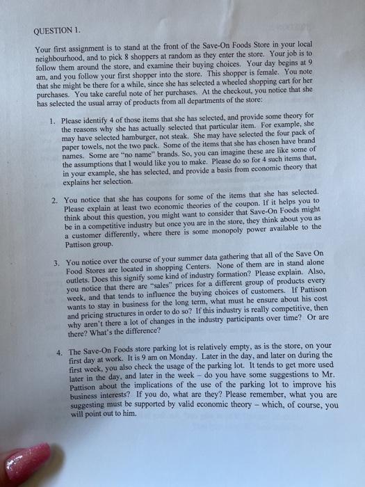  QUESTION 1. Your first assignment is to stand at the front