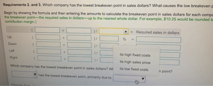 to view the budget information for the four companies.) Read the requirements