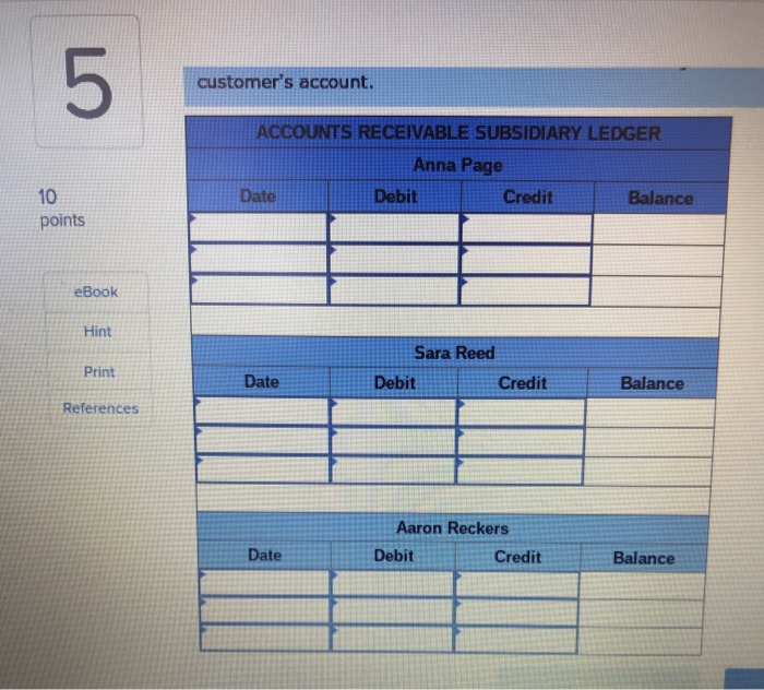 preparing a schedule of accounts receivable LO P1 10 At the end