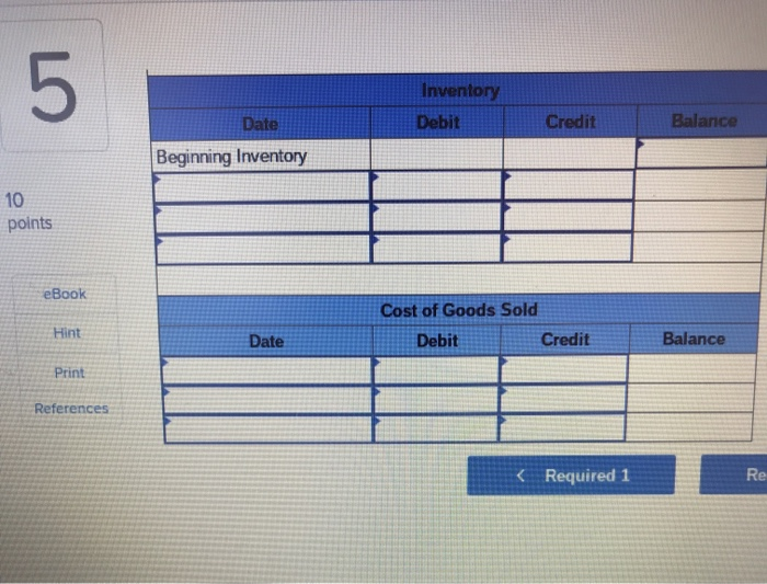 beginning inventory balance for May to be $10,250. points Date PR eBook