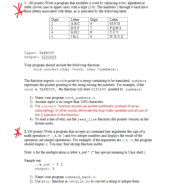 Project 5 1.(60 points) Write a program that modifies a word by