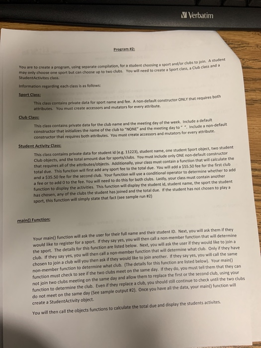 need this donee in seperate compilation for c++ c++ LANGUAGE whats the