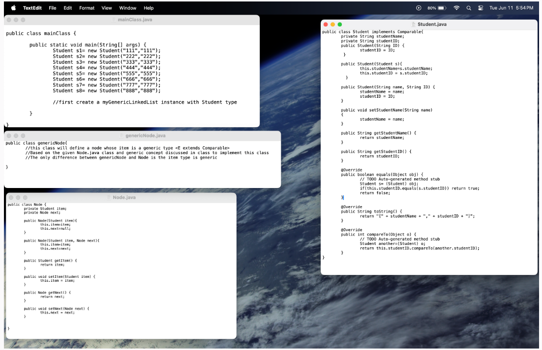  There are five .java files in this folder, including: 1. Student.java