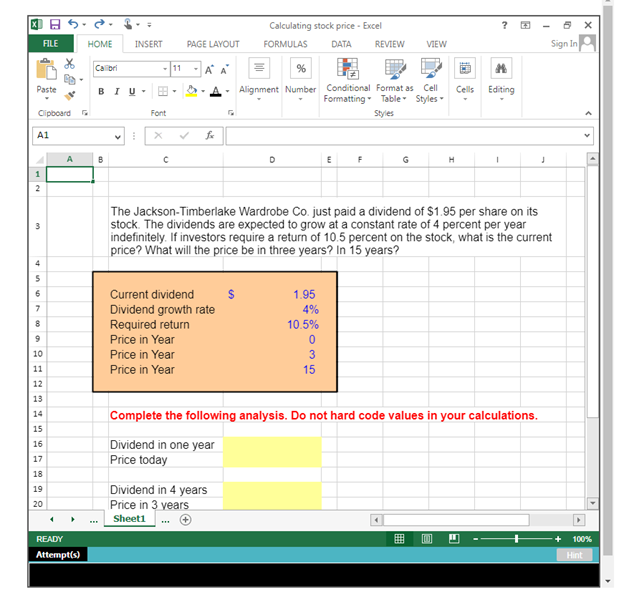  Please answer with excel format. The Jackson-Timberlake Wardrobe Co. just paid