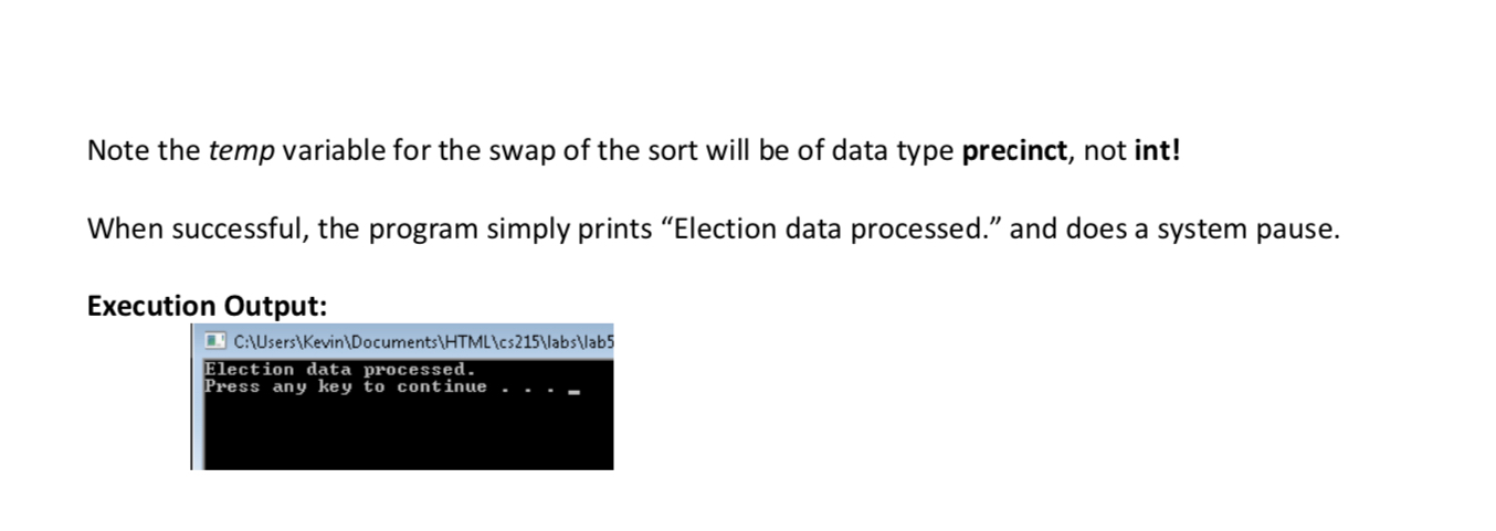 list of votes by individual precincts (details below). The program then calculates