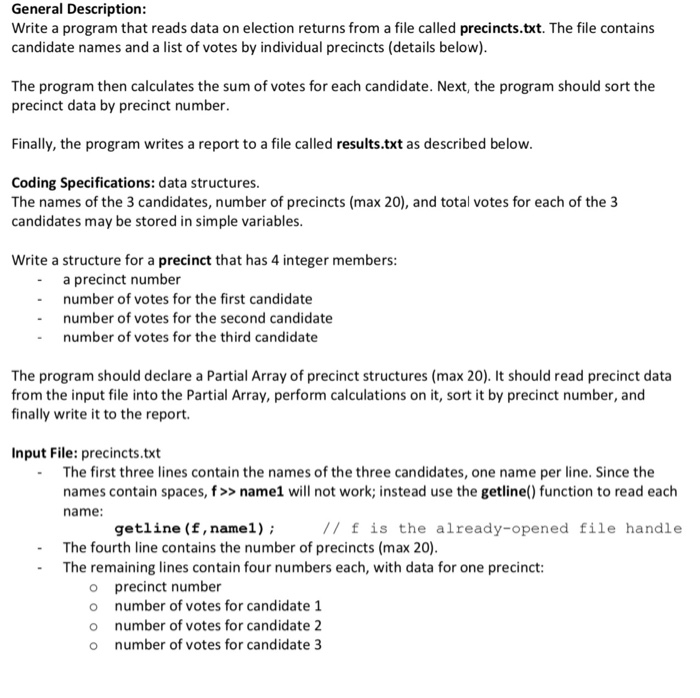 the sum of votes for each candidate. Next, the program should sort