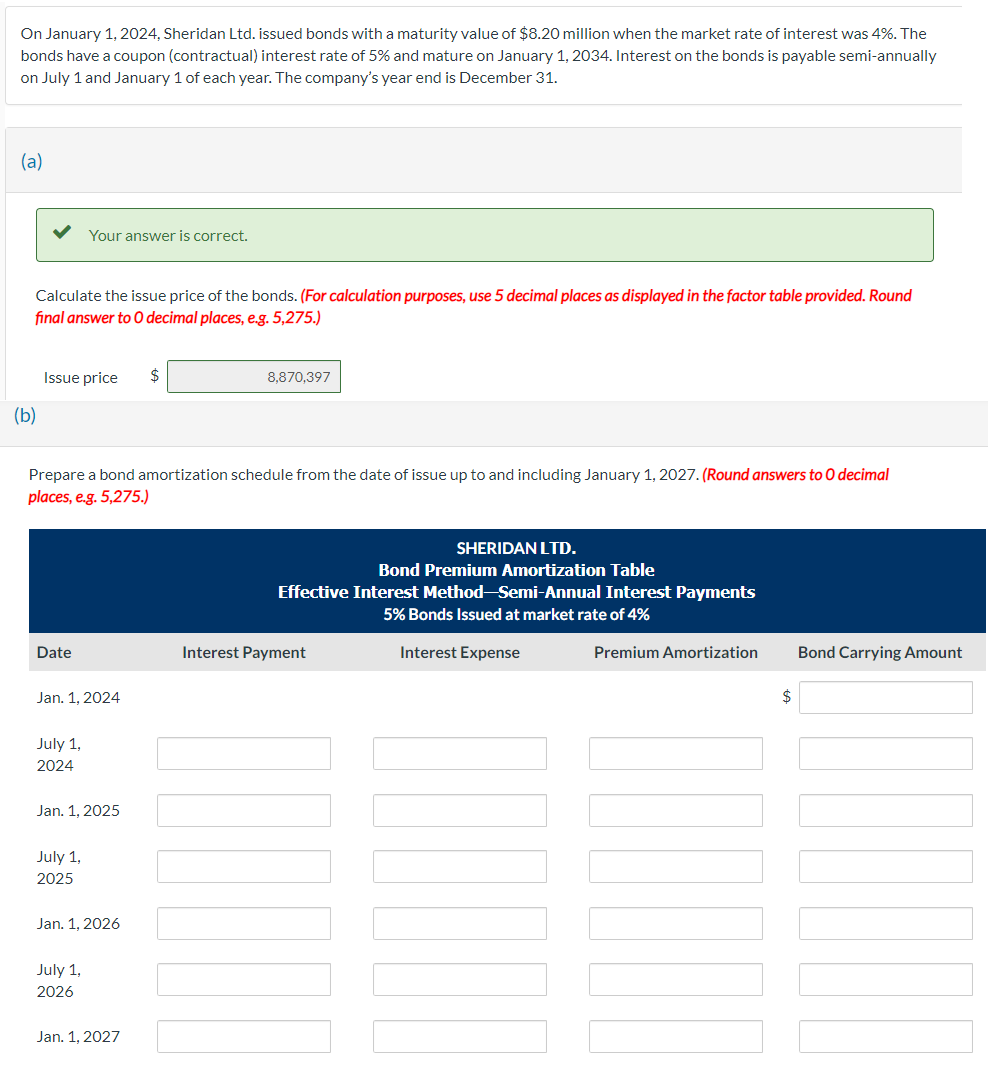  Please complete the amortization table. I give thumbs up! On January