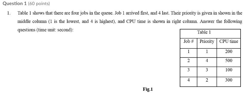 Question 1 (60 points) 1. Table 1 shows that there are