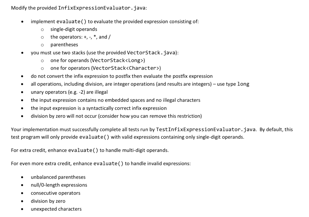  InfixExpressionEvaluator.java public class InfixExpressionEvaluator { /** * prevent instantiation */ private
