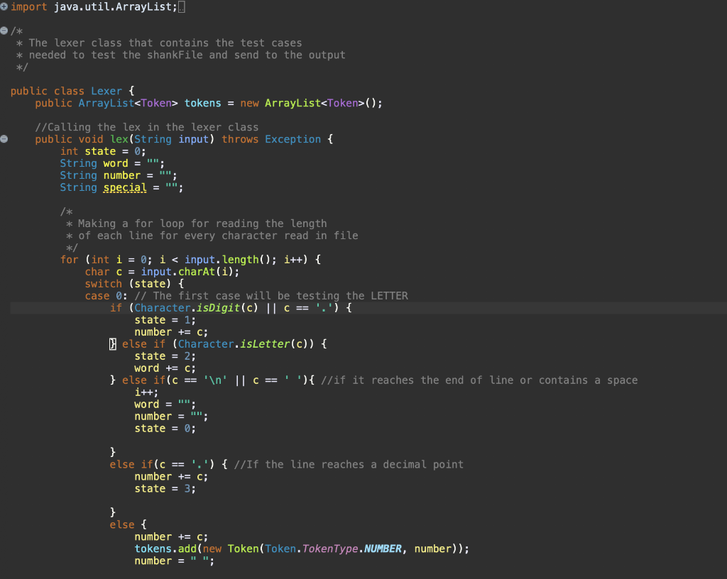string and character literals ("hello" ' a '), deal with/ignore comments and