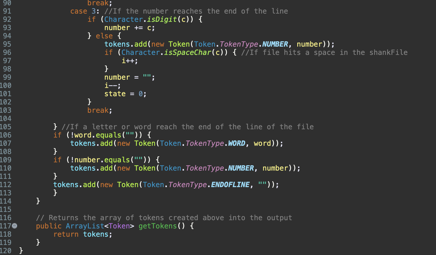 a lot of words in Shank that we must deal with. When