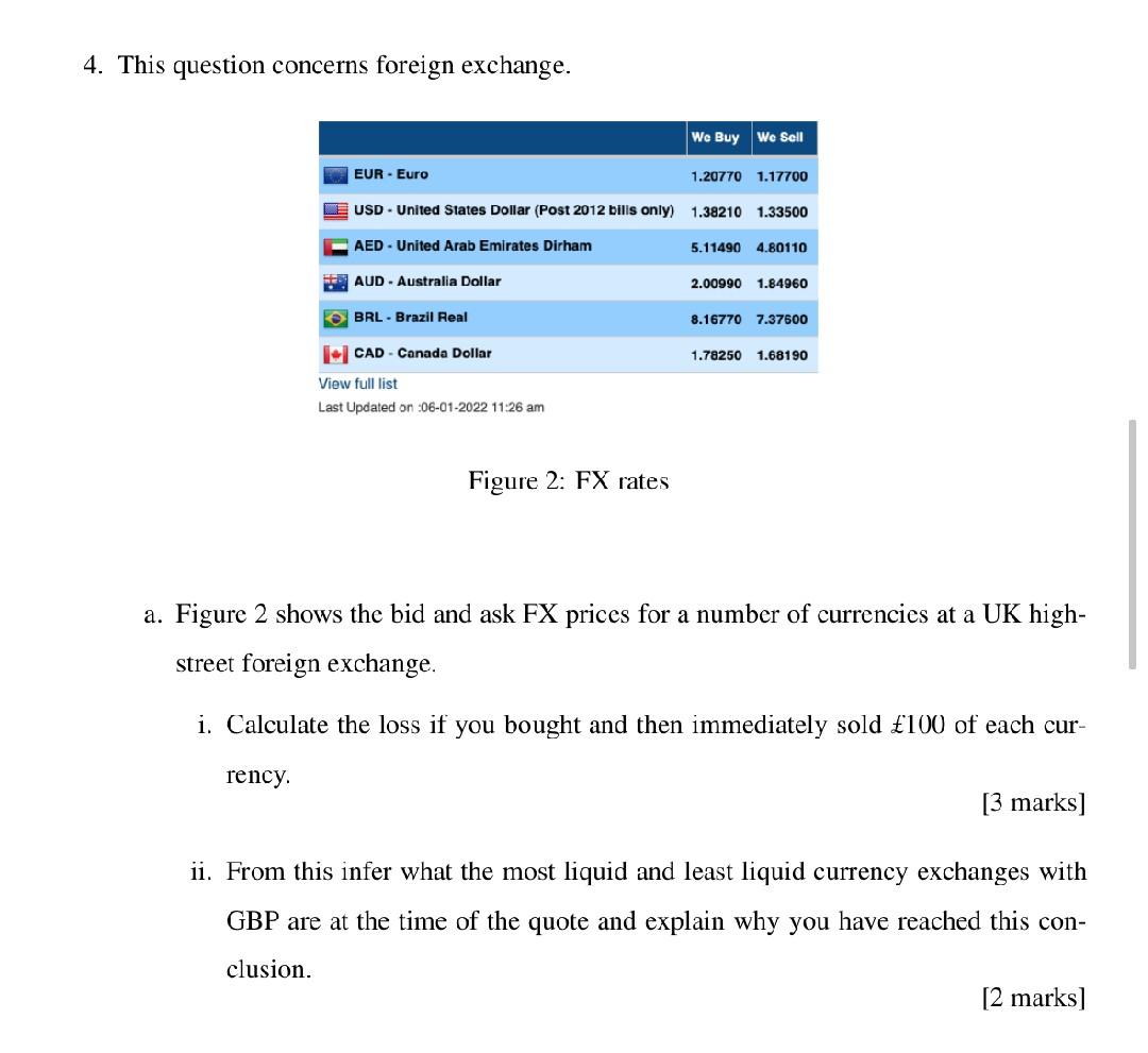 solve this asap please 4. This question concerns foreign exchange. Last