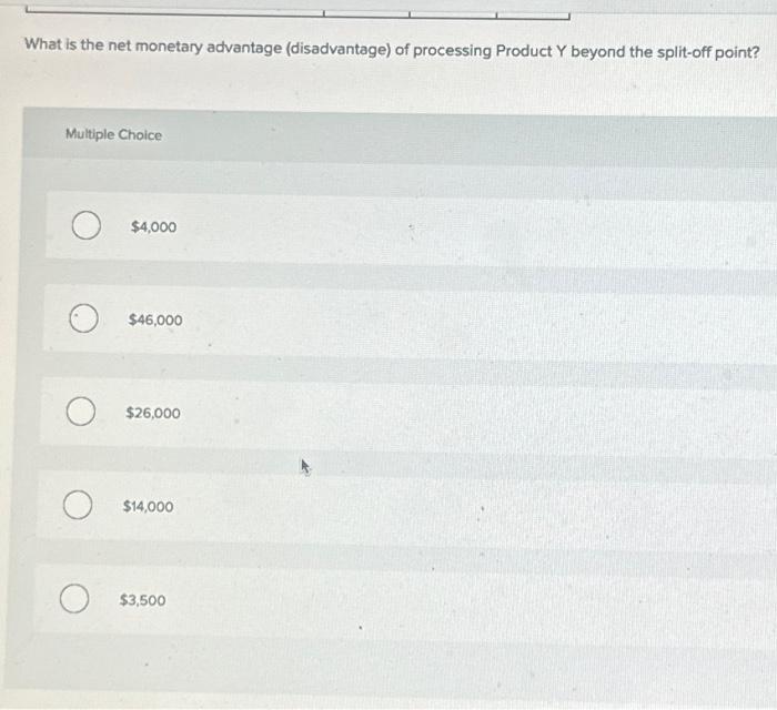 costs up to the split-off point total $38,400 a year. The company