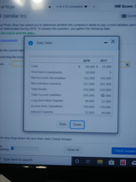 Land Photo Shop has asked you to determine whether the company's ability
