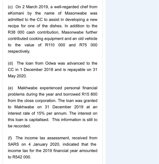 6 question7 Nciba CC is a business entity founded and registered as