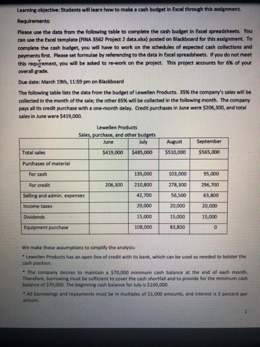 please show all work Learning objective: Students will learn how to make