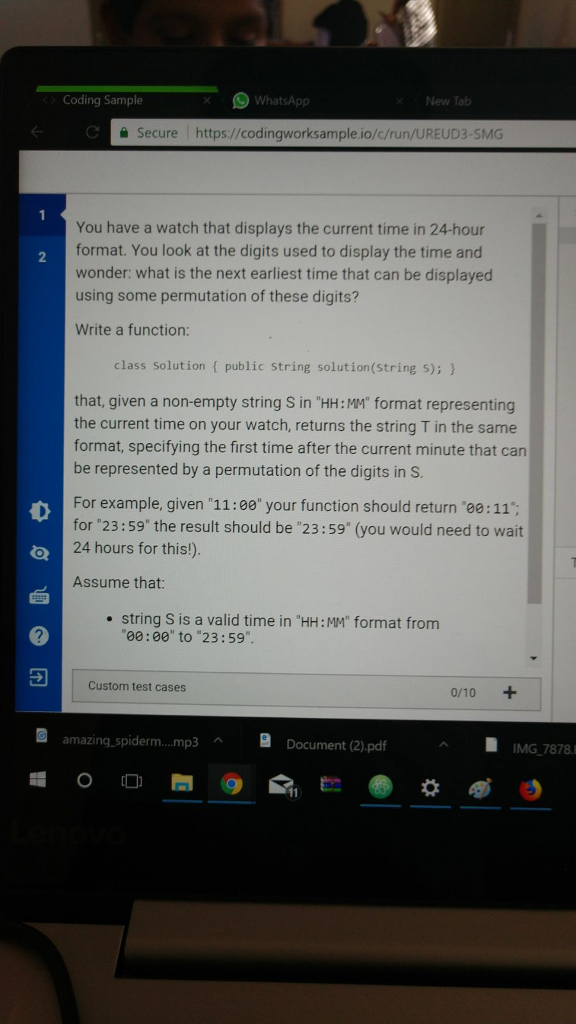 java programming Coding Sample 9 WhatsApp New Tab EC 4 Secure https://codingworksample