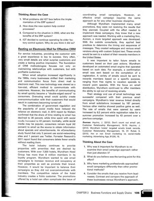  Thinking About the Case 1. What problems did IGT face before