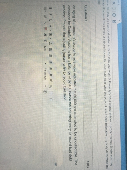  was XC 0 ance. You may use a basic calculator. 4.