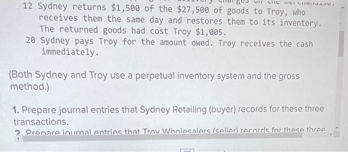 4-7 Recording sales, purchases, shipping, and returns-buyer and seller LO P1, P2