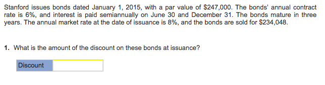 Stanford issues bonds dated January 1, 2015, with a par value